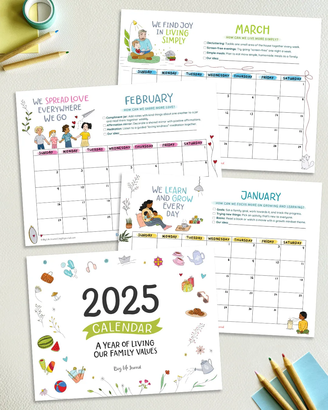 2025 Growth Mindset Calendar (PDF)-Free Gift with Purchase
