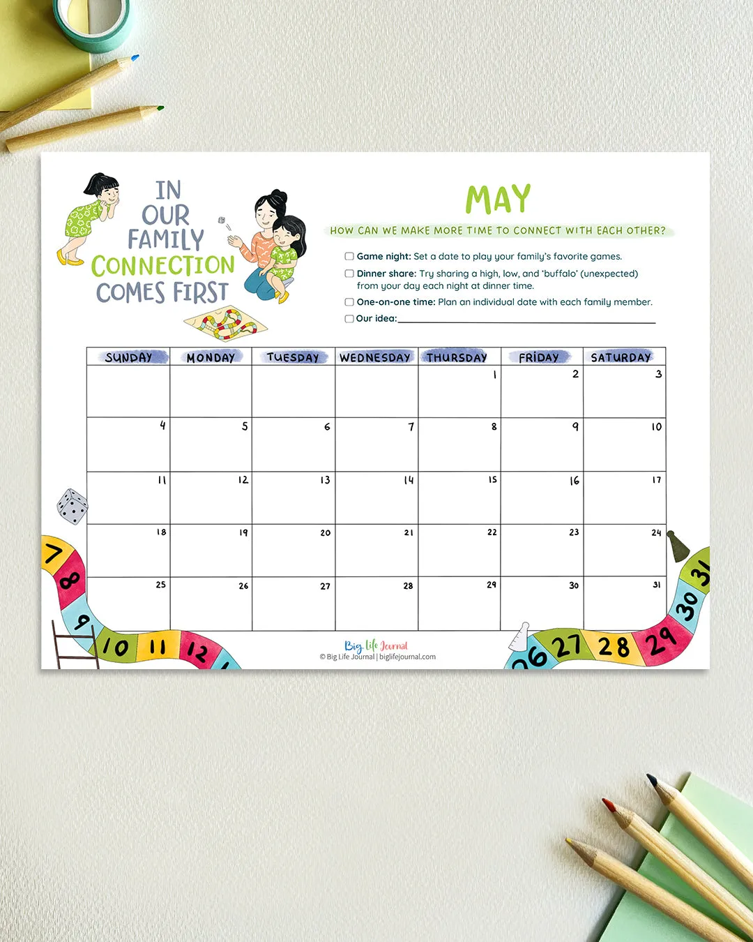 2025 Growth Mindset Calendar (PDF)-Free Gift with Purchase