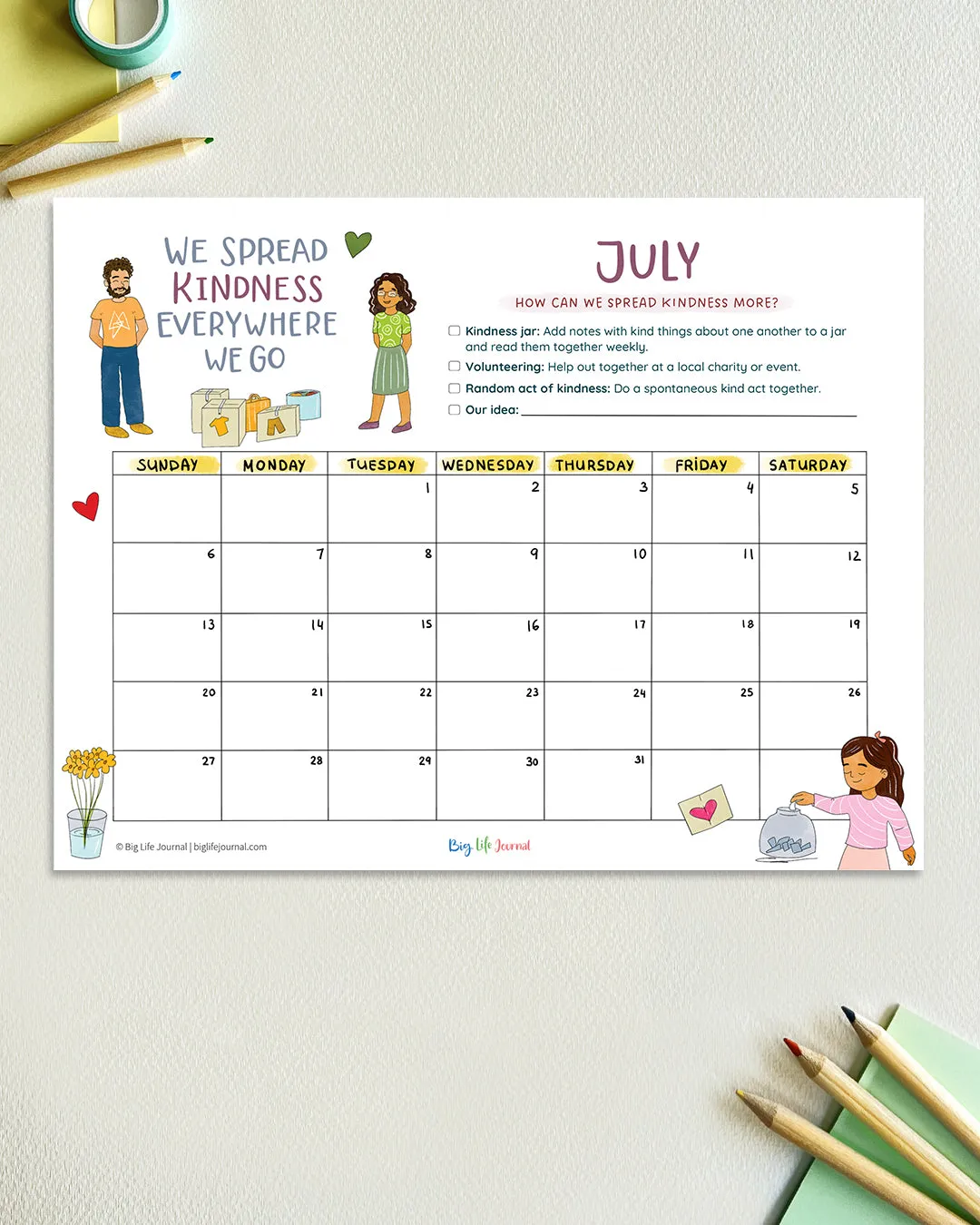 2025 Growth Mindset Calendar (PDF)-Free Gift with Purchase