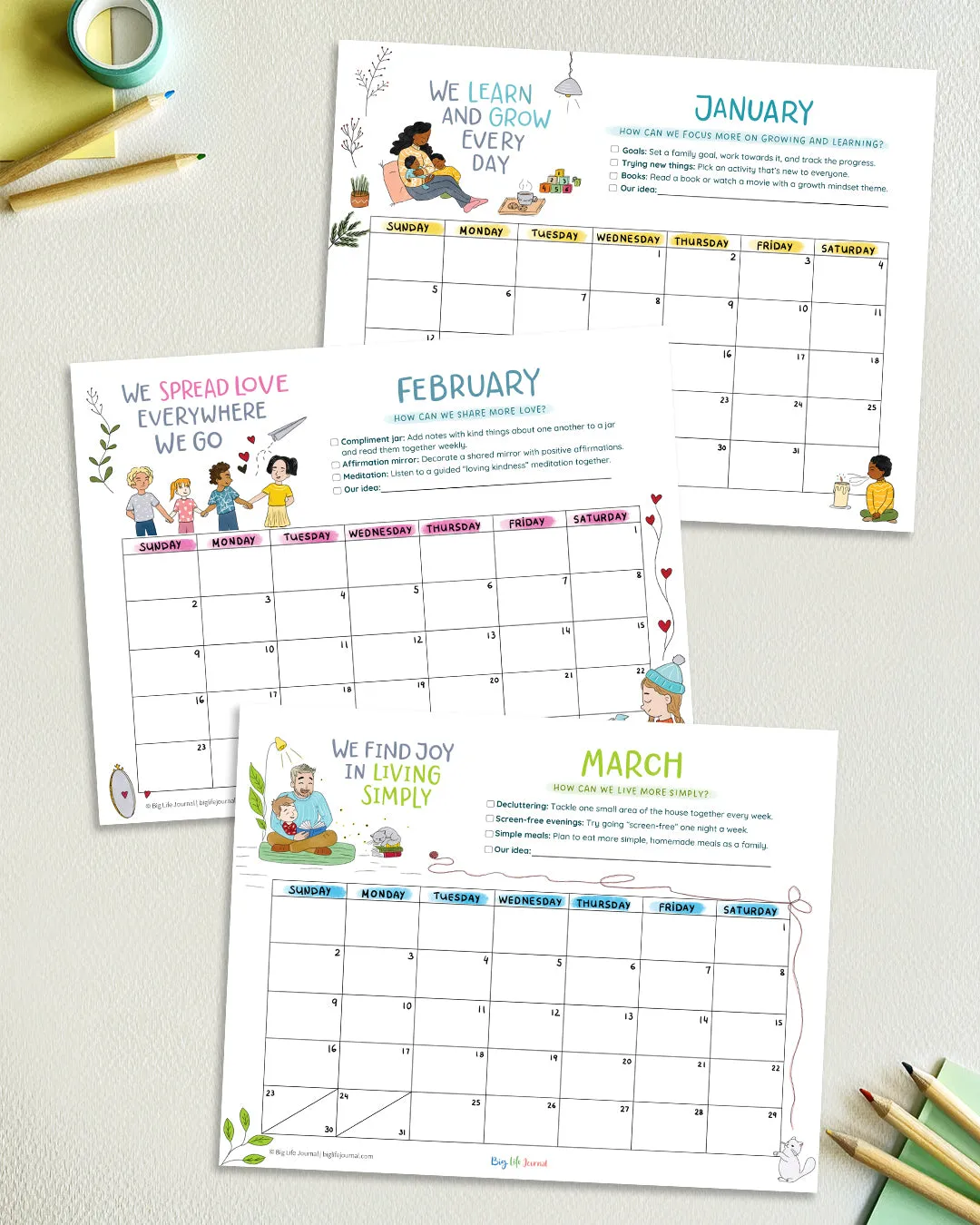 2025 Growth Mindset Calendar (PDF)-Free Gift with Purchase