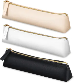 3pcs Small Makeup Bag for Purse Leather Pouch Mini Cosmetic Bag with Zipper Cosmetic Organizer Travel Makeup Pouch for Women