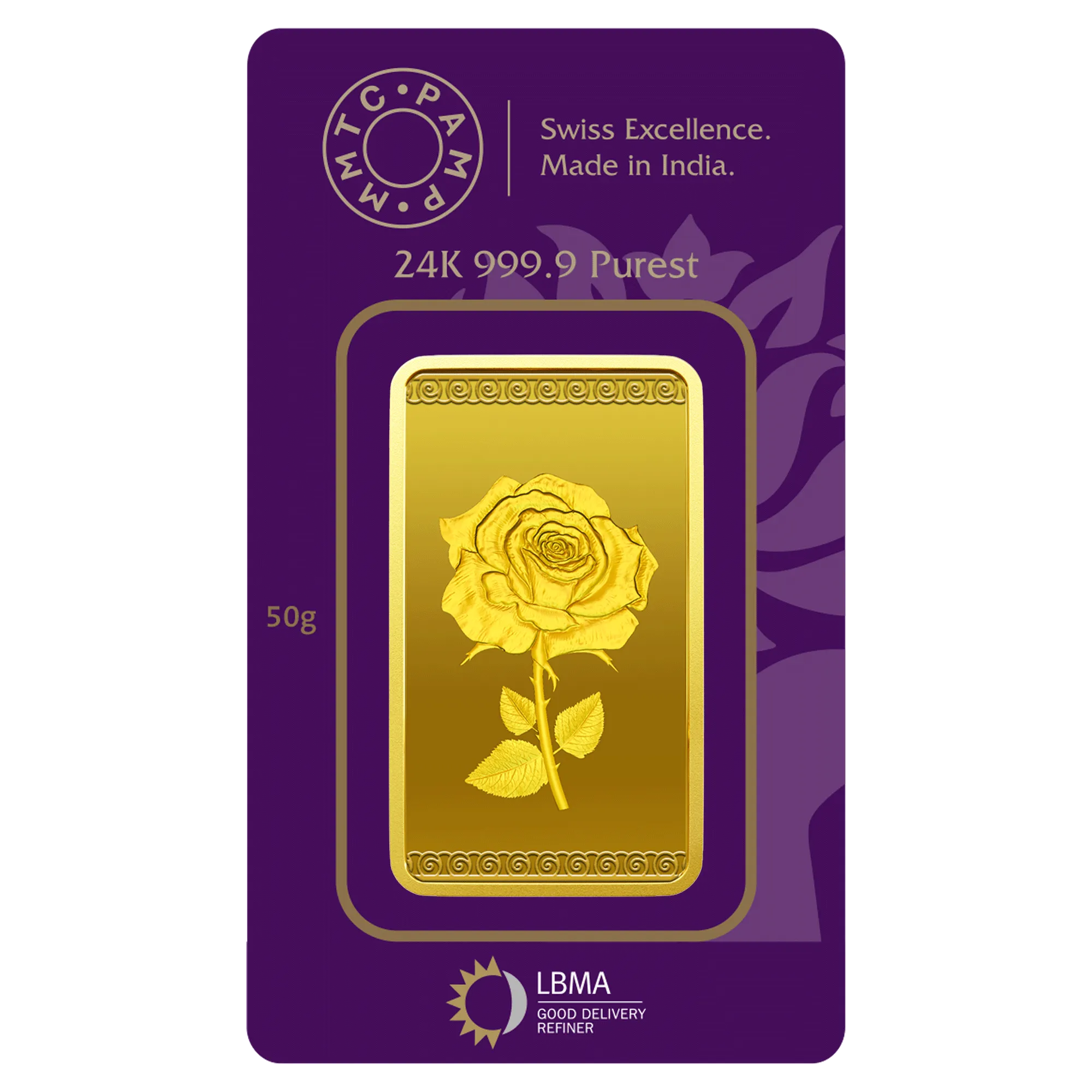 50 GM GOLD BAR ROSE 24K (999.9) MMTC gold