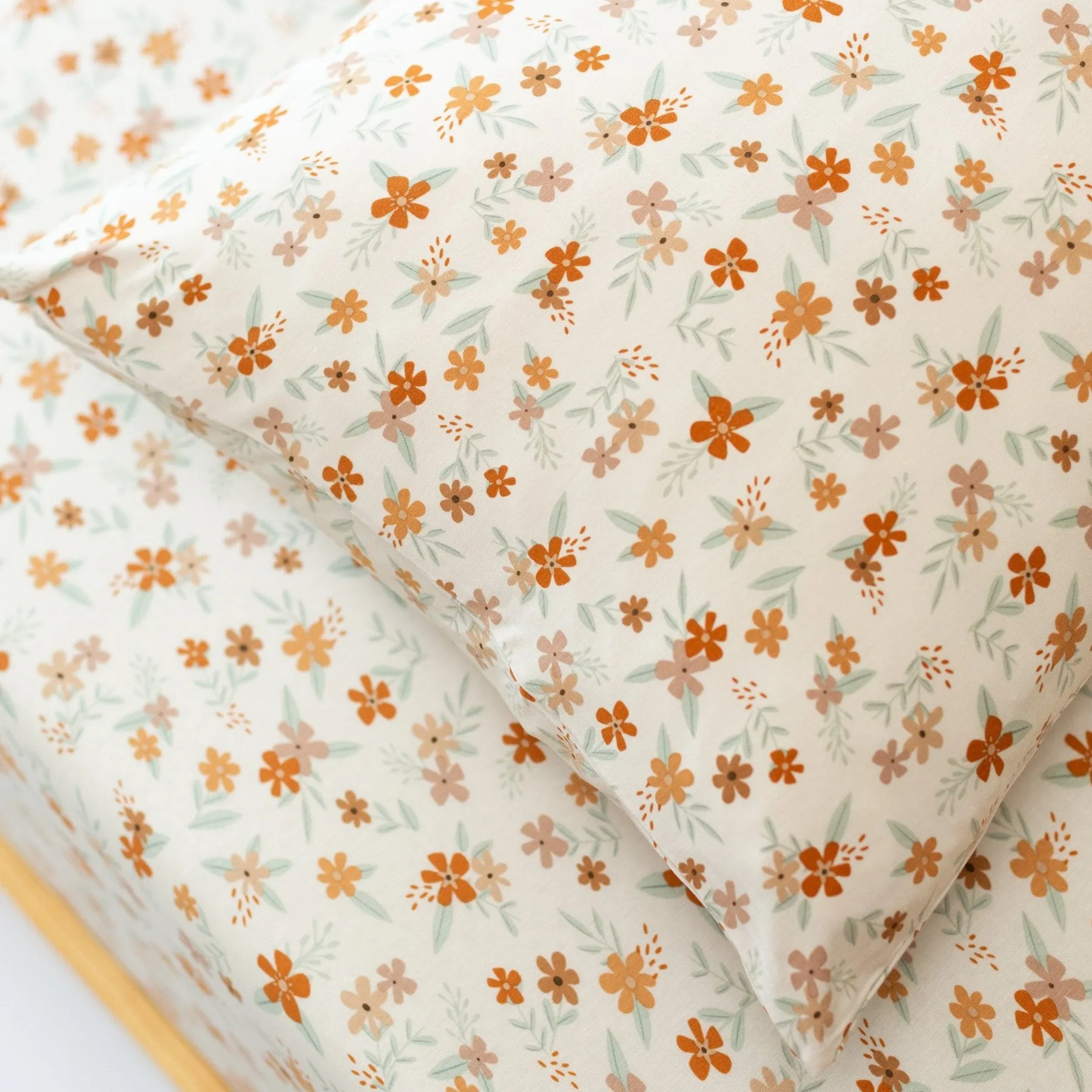 Autumn Floral Twin Sheet With Pillow Case