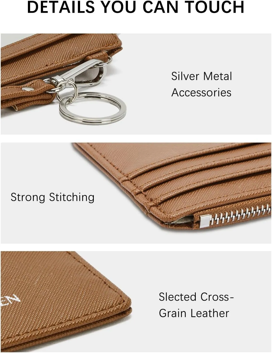 BOSTANTEN Small Wallet For Women RFID Leather Credit Card Holder Slim Wristlet Keychain Wallet With Zipper Pocket