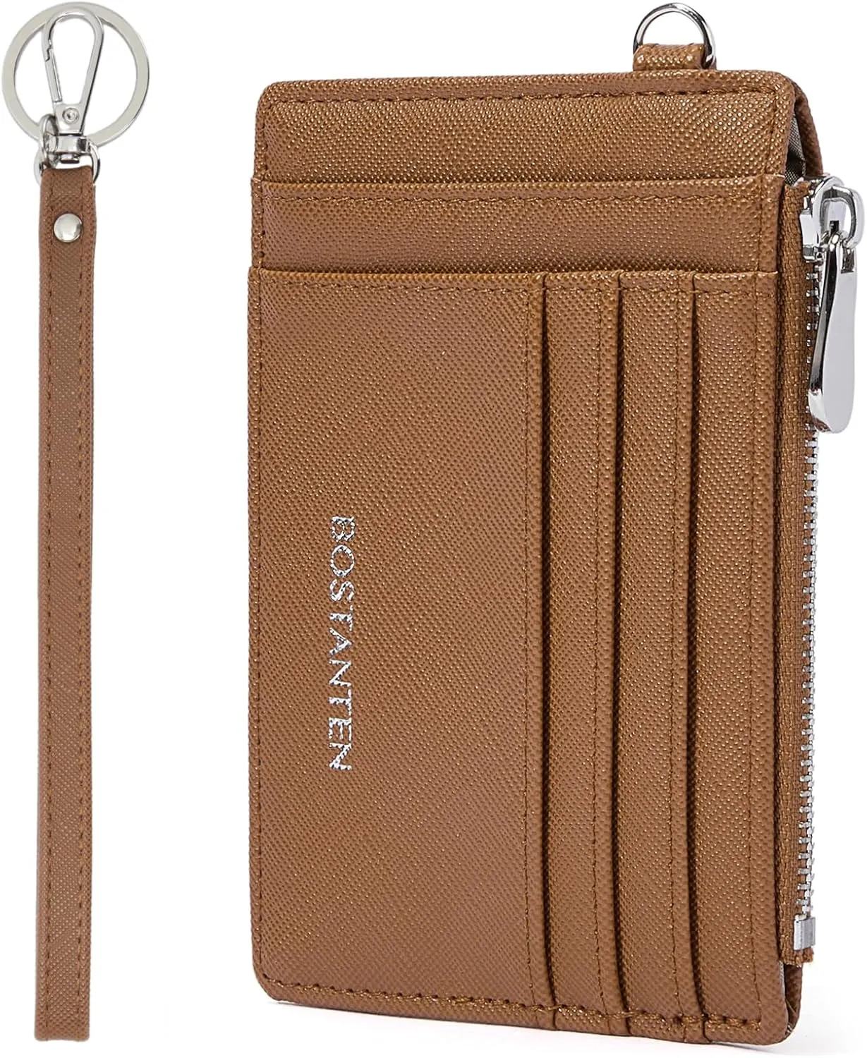 BOSTANTEN Small Wallet For Women RFID Leather Credit Card Holder Slim Wristlet Keychain Wallet With Zipper Pocket