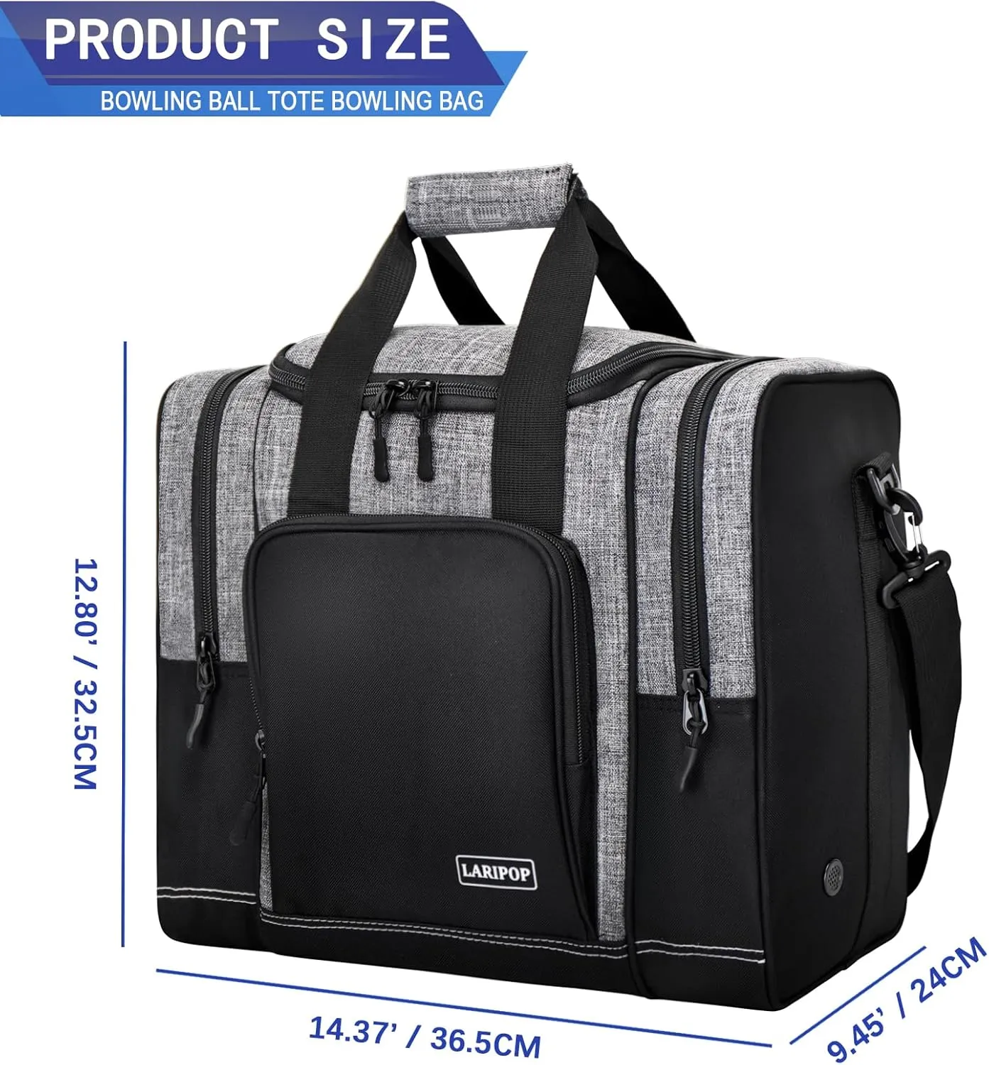 Bowling Ball Bag for Single Ball, 2022 Bowling Ball Tote Bowling bag with Padded Holder - Fits Shoes up to Mens Size 14 and Bowling Accessories