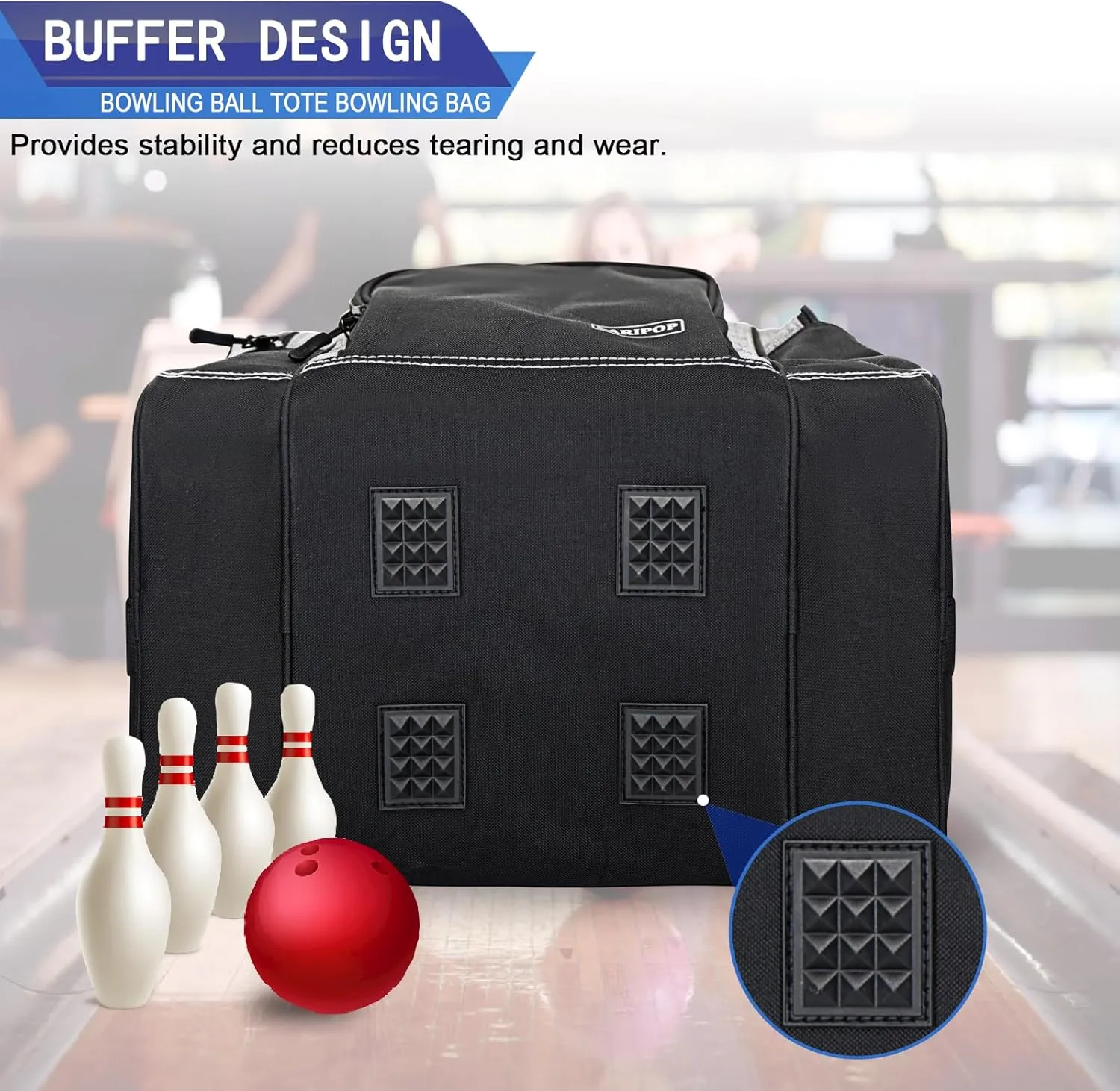 Bowling Ball Bag for Single Ball, 2022 Bowling Ball Tote Bowling bag with Padded Holder - Fits Shoes up to Mens Size 14 and Bowling Accessories