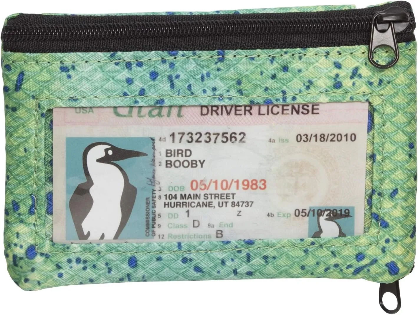 Chums Surfshorts Wallet - Lightweight Zippered Minimalist Wallet with Clear ID Window - Water Resistant with Key Ring