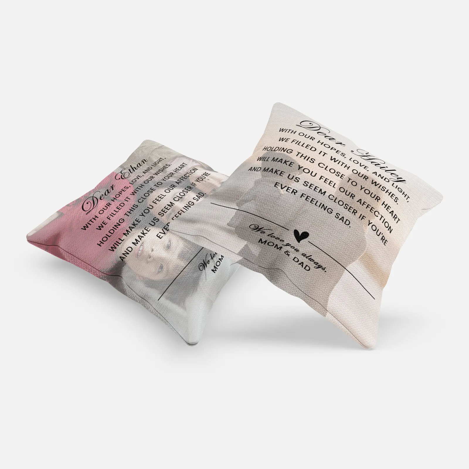 Custom Dear Message Photo Pillow