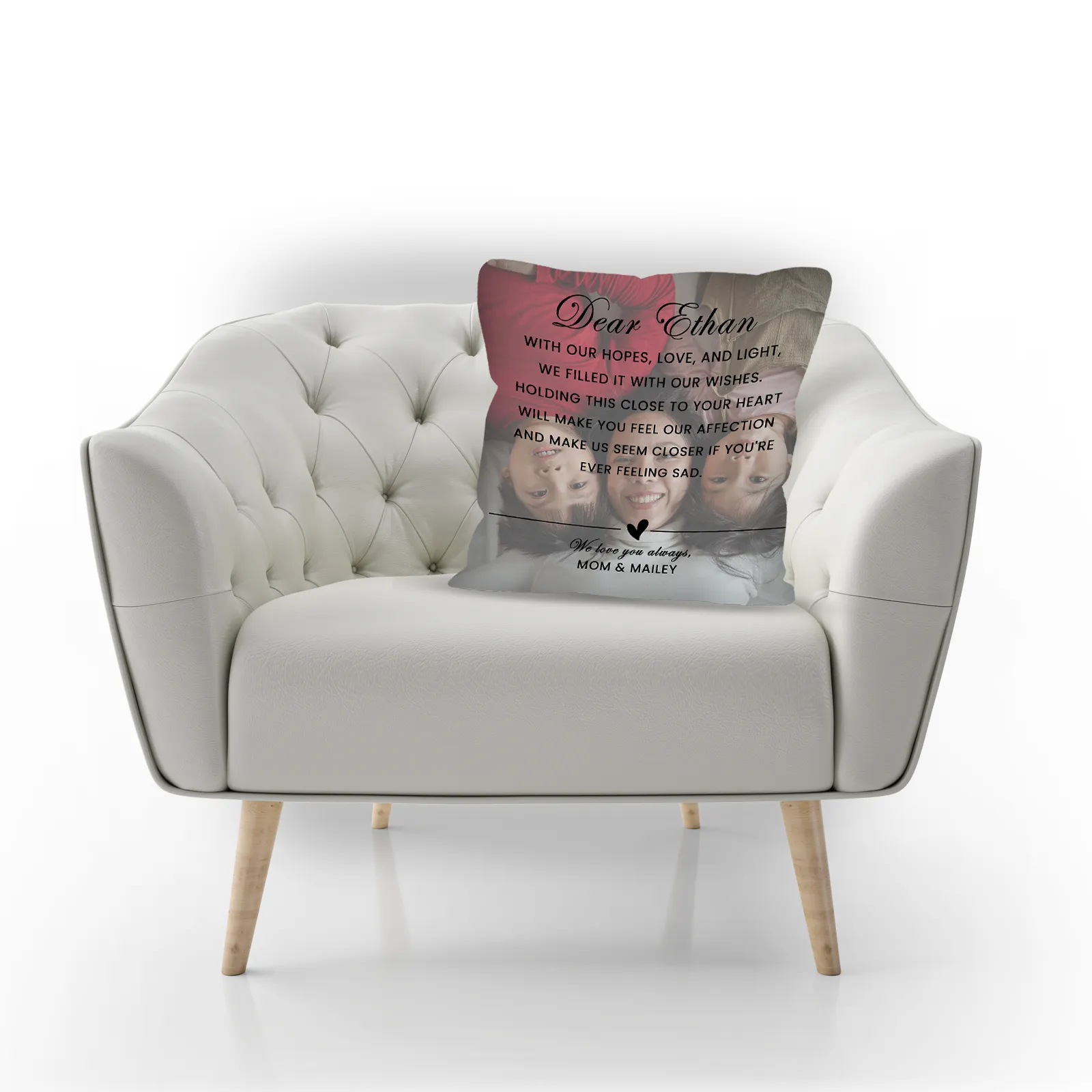 Custom Dear Message Photo Pillow