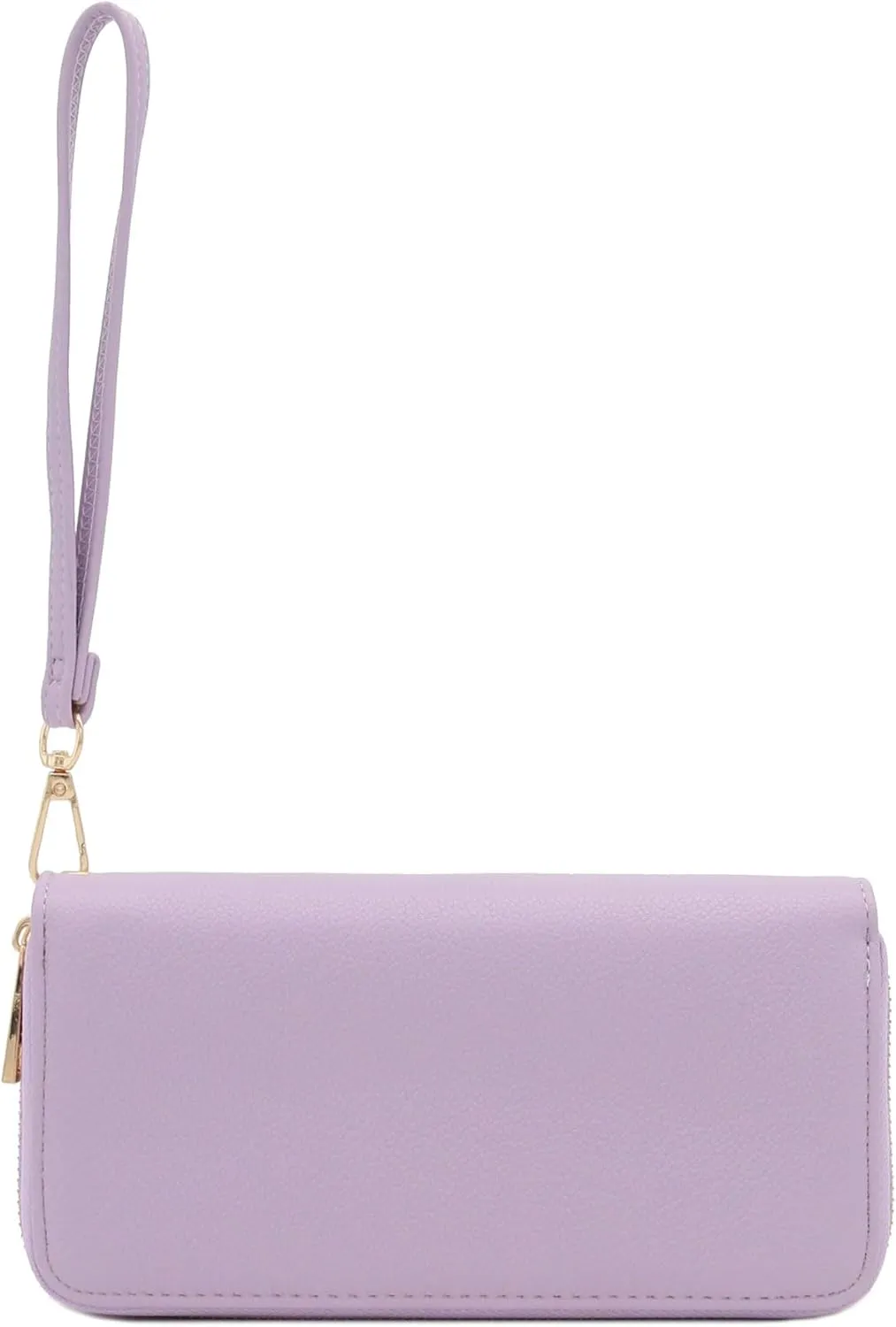 FashionPuzzle Double Zip Around PU Leather Wristlet Cell Phone Wallet