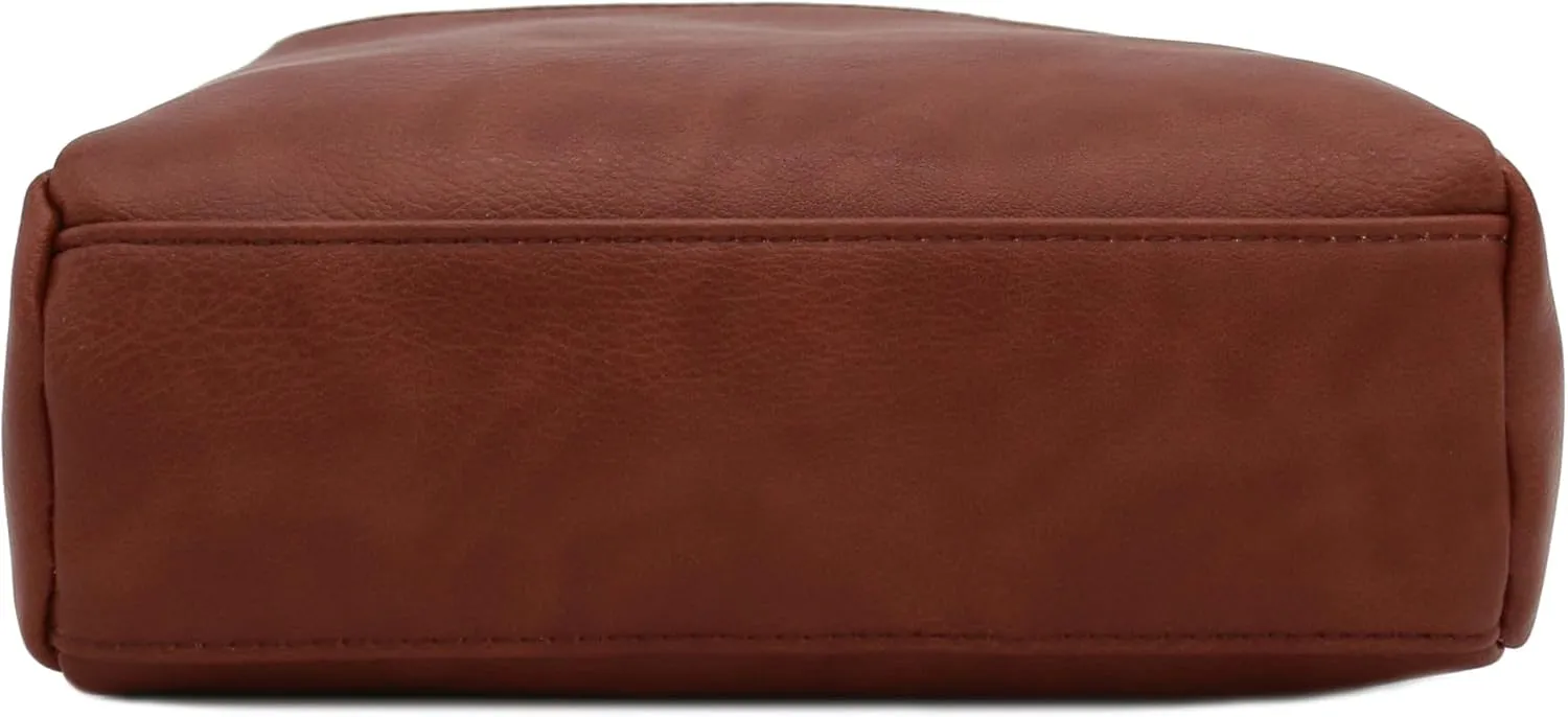 FashionPuzzle Triple Zip Small Crossbody Bag