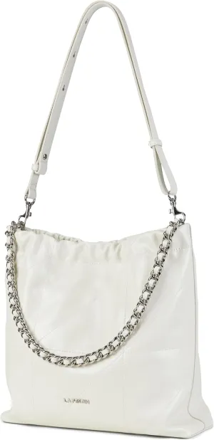 LA FESTIN Split Leather Shoulder Bag for Women with Adjustable Strap, Chain Detail, Elegant Women's Crossbody Handbags