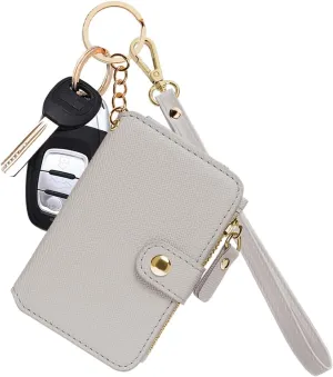 M-Plateau Wristlet Keychain, Wallet Key ring Bracelet with Wrist Wallet for Women with Key Holder Gift BoxBeige