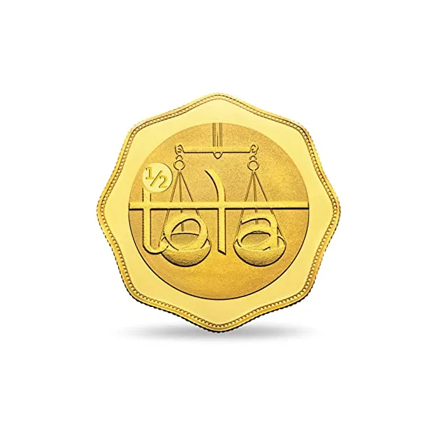MMTC 5 gram half tola pure gold fancy coin 999 with certificate