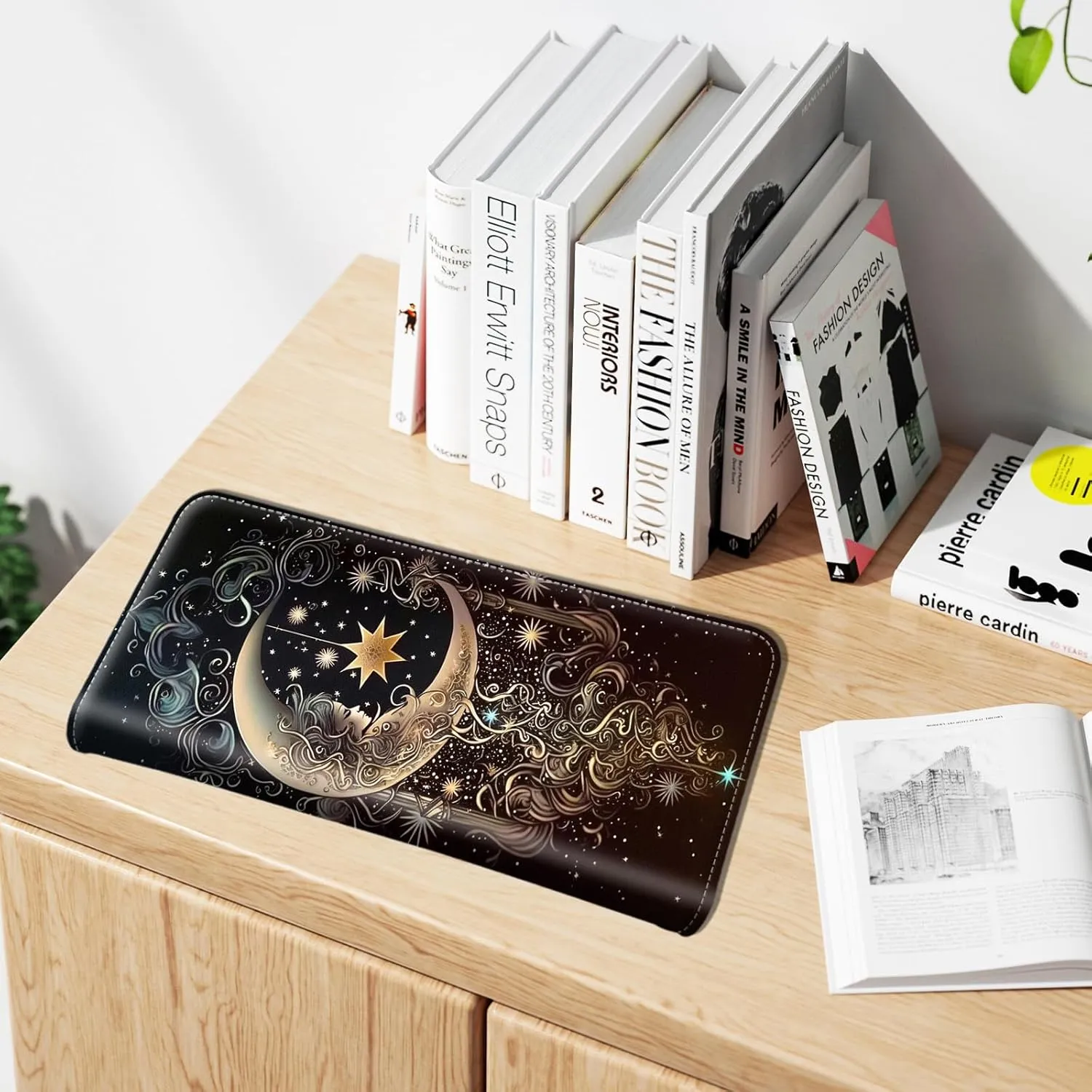 Slim Wallet for Men Women, PU Leather Long Bifold RFID Blocking Credit Card Clutch, with 11 Card Slots ID Window & Gift Box, Credit Card Holder for Men Ladies Travel Wallet, Moon Smile Face