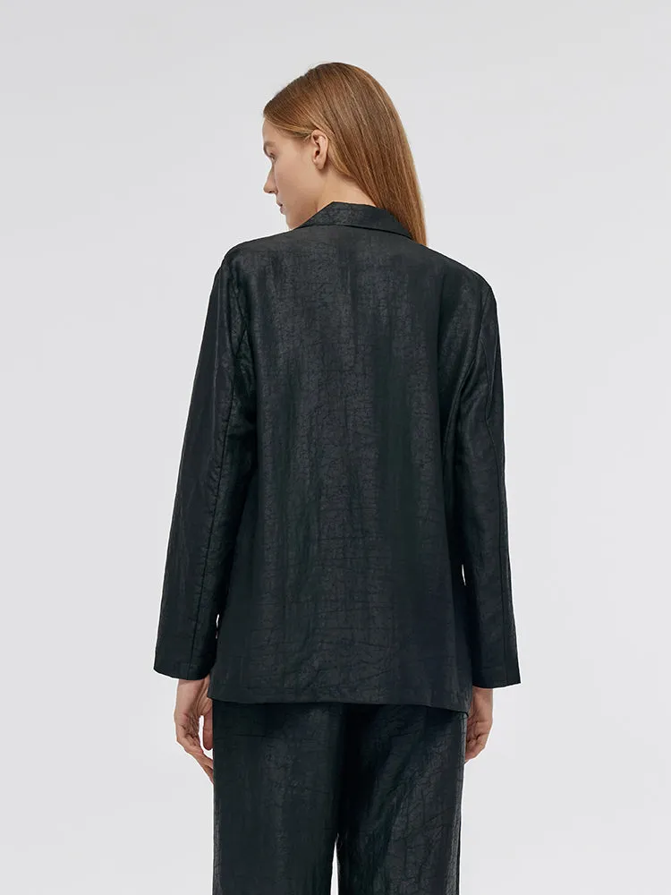 Xiang Yun Silk One-Button Women Blazer
