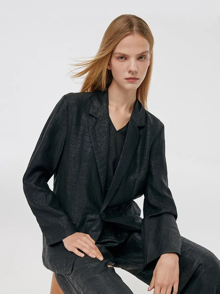 Xiang Yun Silk One-Button Women Blazer